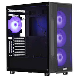 ქეისი 2E 2E-G4301 SPLENDOR, Computer Case, MidT, ATX, Mini-ITX, Micro-ATX, EATX, 2xUSB, Black
